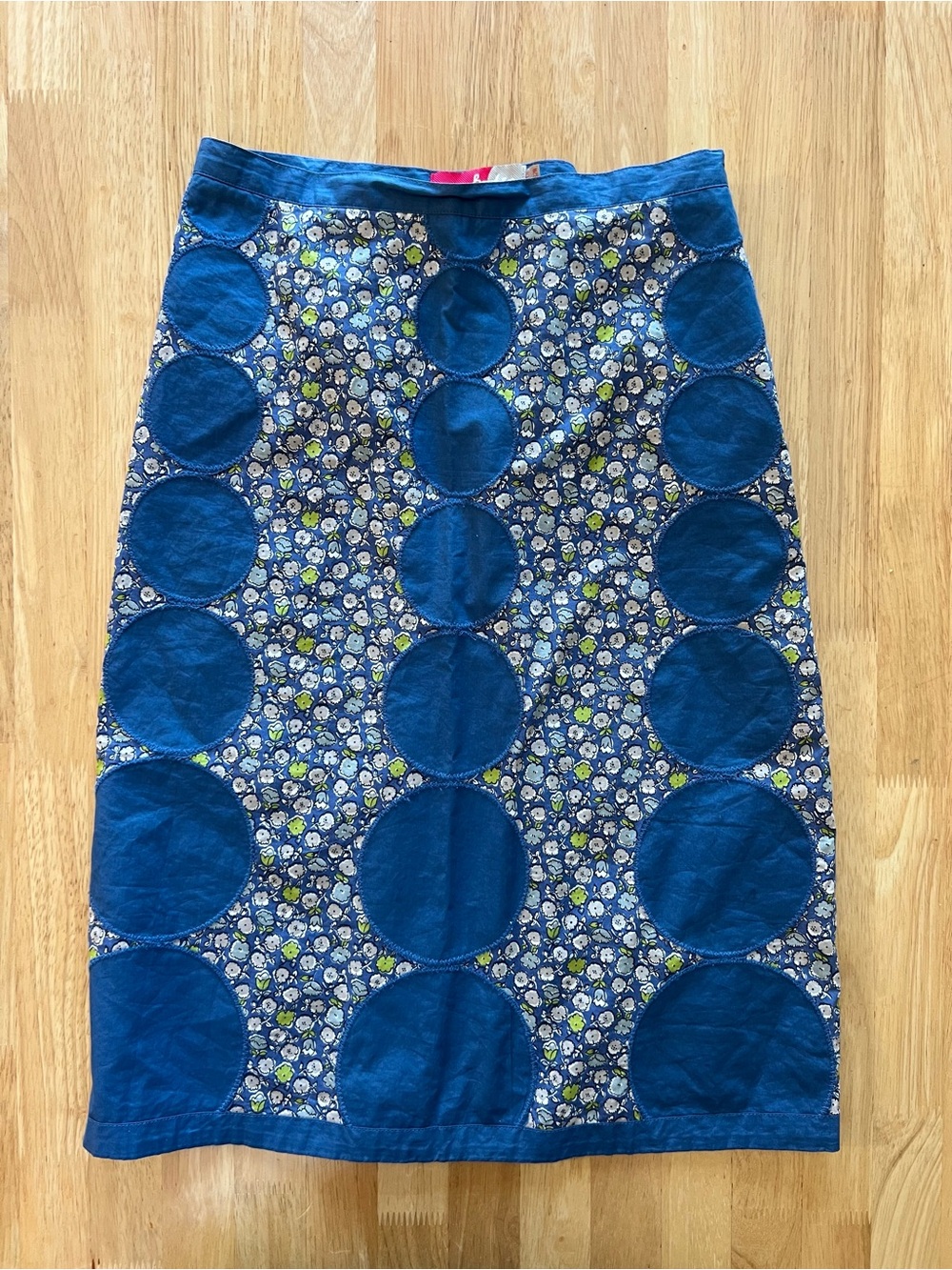 Boden Women’s Blue Floral Circle Pencil Skirt